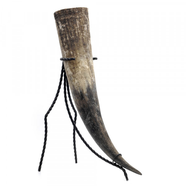 Trinkhorn, Met-Horn, Wikingerhorn aus echtem Rinderhorn, natur - 1,1 Liter, 1100 ml